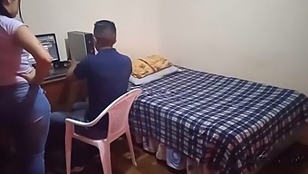 Stepmom Interrupts My Gaming Session With My Stepsister: A Forbidden Tryst Caught On Spy Cam