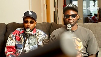 Curlyrican Gets Some Hot Sex During A Podcast Interview With A Bbc Stud
