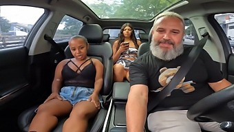 Anâzinha Mau Strips Down And Plays Around In A Car In São Paulo