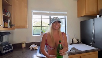 Beautiful Blonde Gets Hot And Steamy With Her Neighbor While Her Wife Is Away.